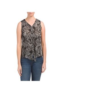 NWT Rachel Zoe Jungle Print Tie Front Top